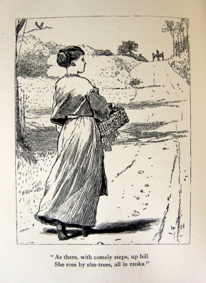 Page 51, Not Far To Go, illustration by Winslow Homer, Rural Poems by William Barnes, published by Boston, Robert Brothers 1869