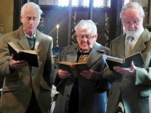 Charles Buckler, Brian Caddy and David Downton read 'A Zong ov Harvest Hwome' by William Barnes - Image Credit: Jim Potts © 2019